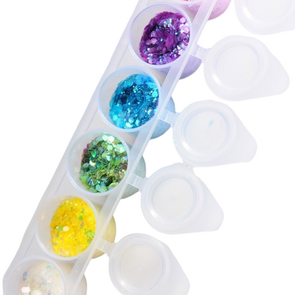 Gekleurde Chunky Glitters Set 7 delig