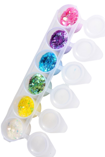 Gekleurde Chunky Glitters Set 7 delig