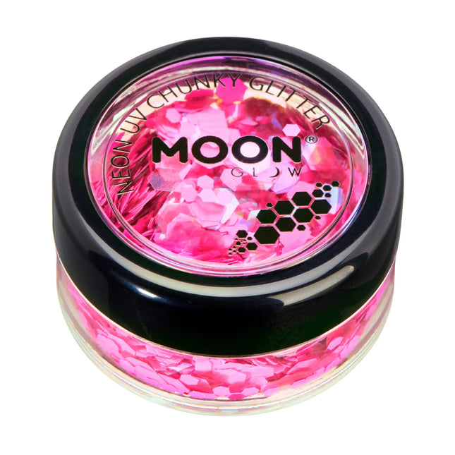 Moon Glow Neon UV Chunky Glitter Hot Pink 3g