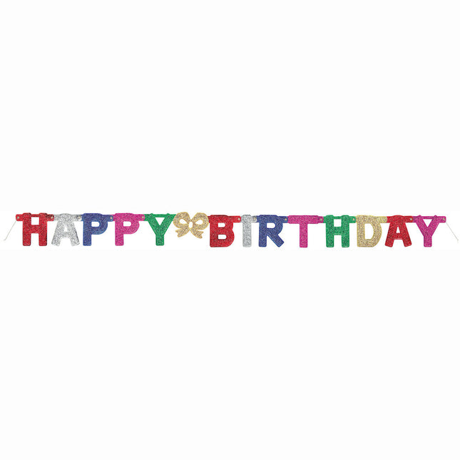 Letterslinger Happy Birthday Gekleurd 1,42m