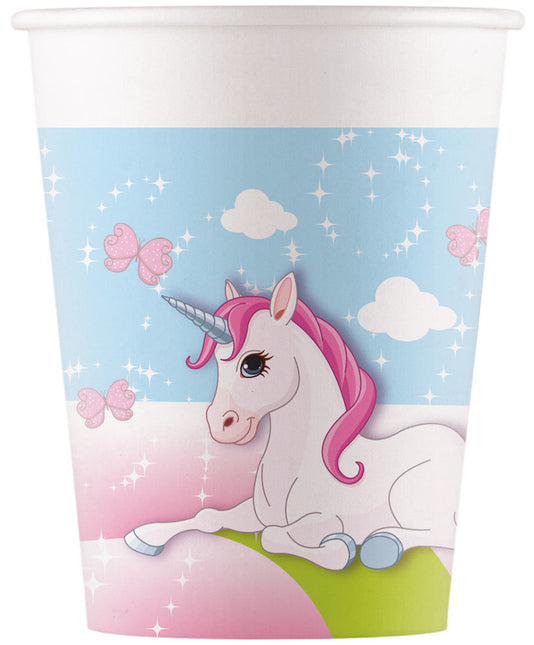 Unicorn Bekers Papier 200ml 8st