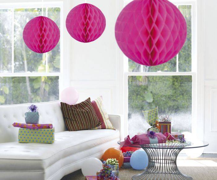 Honeycomb Bal XL Fuchsia 50cm