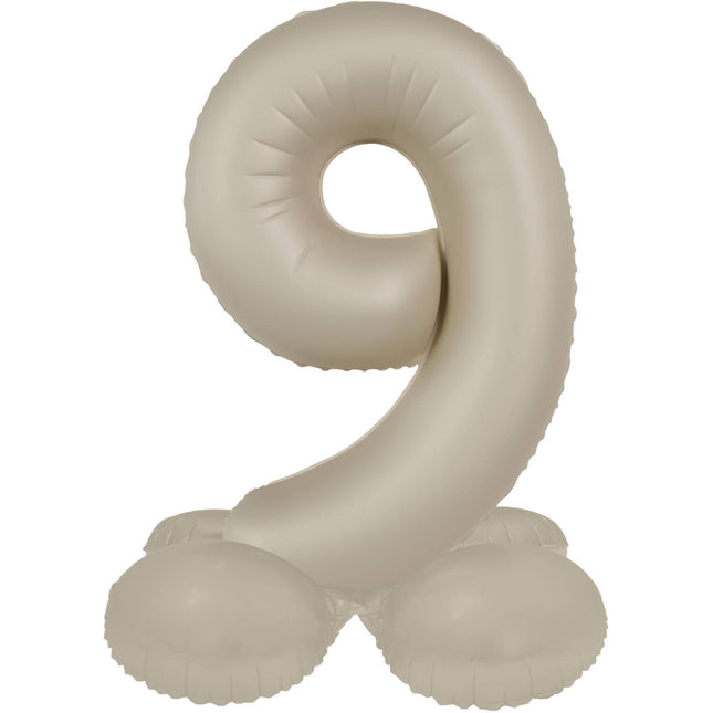 9 Jaar Cijfer Ballon Nude Mat 41cm