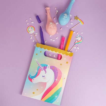 Unicorn Uitdeelzakjes Gekleurd 6st