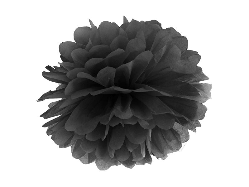 Pompon Zwart 25cm