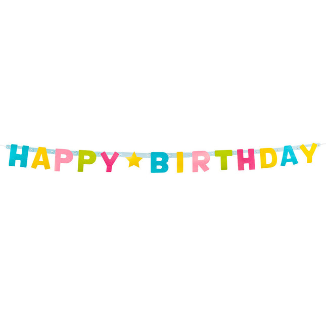 Happy Birthday Letterslinger Gekleurd 1,5m