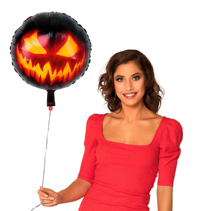 Halloween Helium Ballon Creepy Pumpkin Leeg 45cm