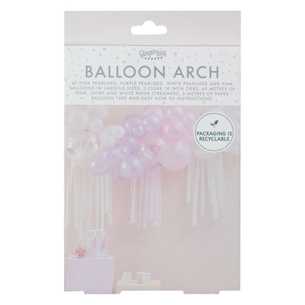 Roze Ballonnenboog Pastel Doorzichtig DIY Set