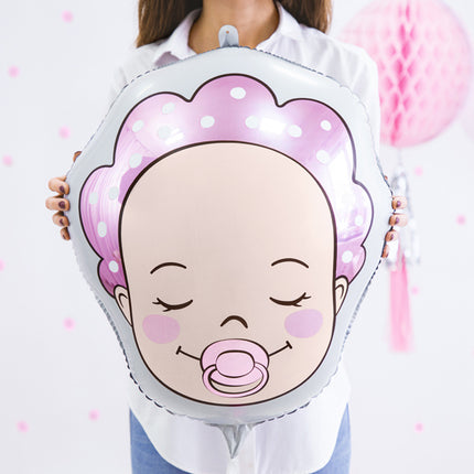 Helium Ballon Hoofd Baby Meisje Leeg 45cm