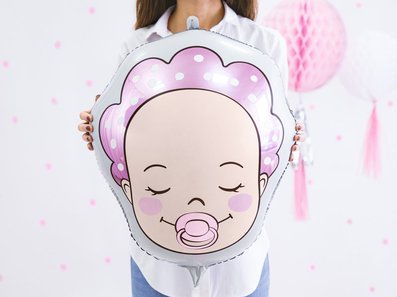 Helium Ballon Hoofd Baby Meisje Leeg 45cm