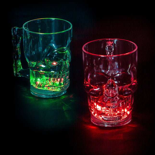 Halloween Oplichtend Glas Schedel 400ml