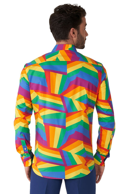 Zig Zag Regenboog Overhemd Heren OppoSuits