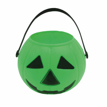 Groene Halloween Snoep Emmer Pompoen 15cm