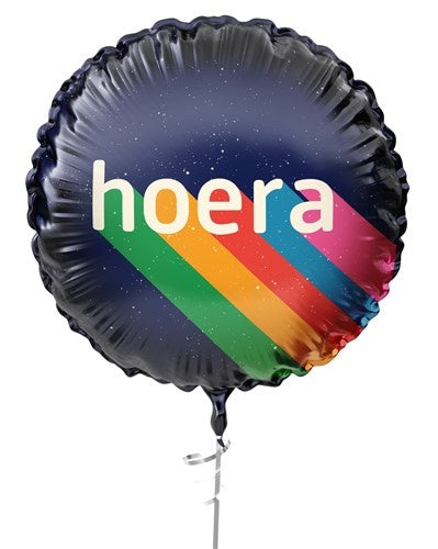 Hoera Helium Ballon Regenboog Leeg 45cm