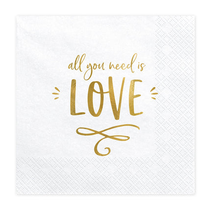 Servetten All You Need Is Love 33cm 20st