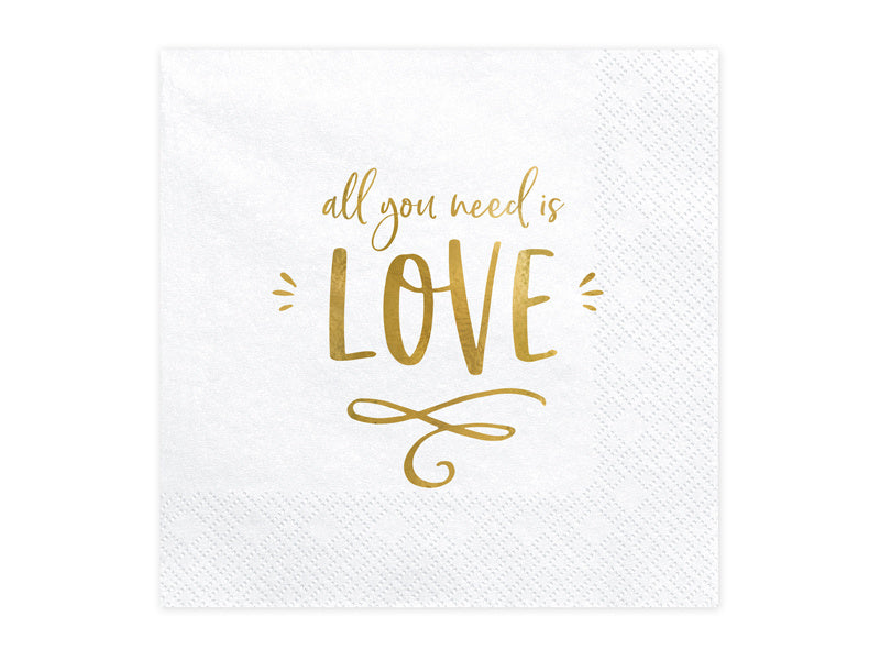 Servetten All You Need Is Love 33cm 20st