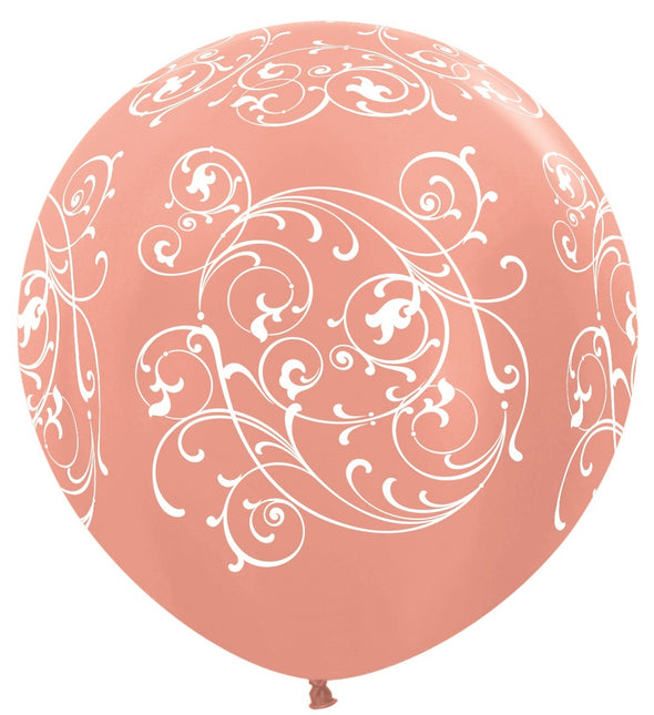 Ballonnen Filigree Metallic Rose Gold 91cm 2st