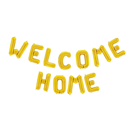 Letterballon Set Welcome Home Goud