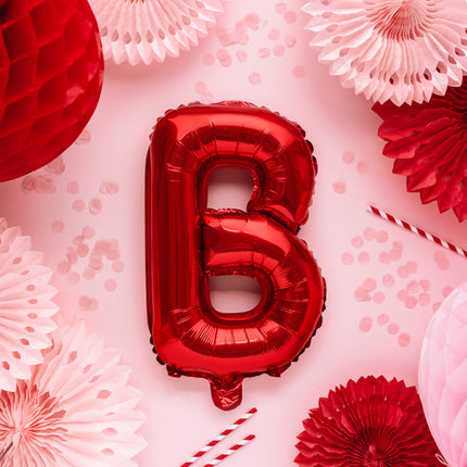 Folie Ballon Letter B Rood Leeg 35cm