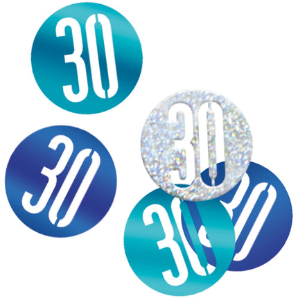 Tafelconfetti 30 Jaar Blauw 14gr