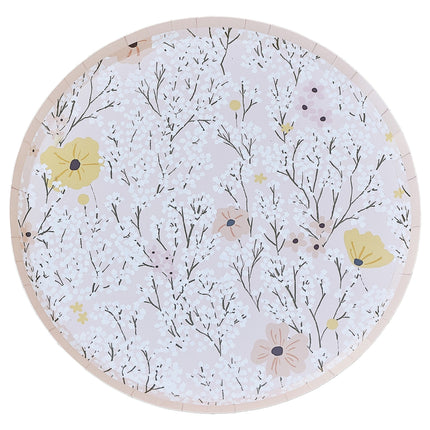 Bloemen Borden Papier 24,5cm 8st