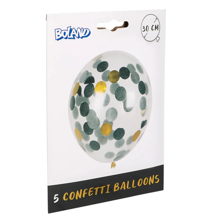 Zwart Goud Zilveren Confetti Ballonnen 5st