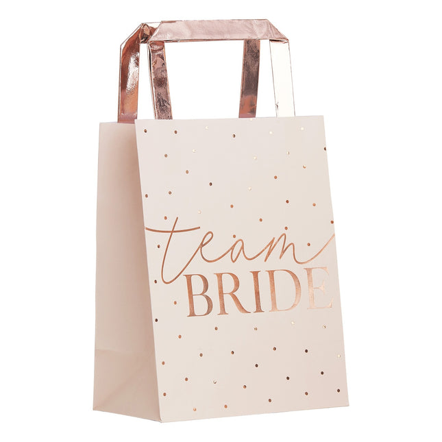 Roze Uitdeeltasjes Team Bride 27cm 5st