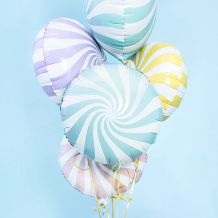 Helium Ballon Lichtblauw Swirl 45cm leeg