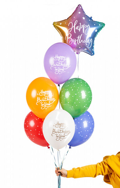 Ballonnen Happy Birthday To You Mix 30cm 6st