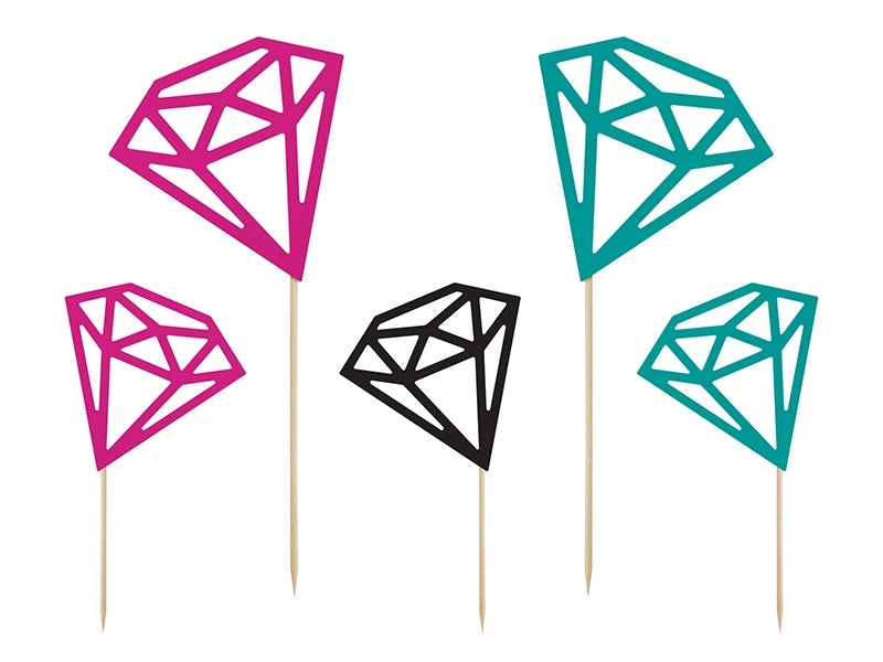 Cupcake Toppers Diamant 25,5cm 5st