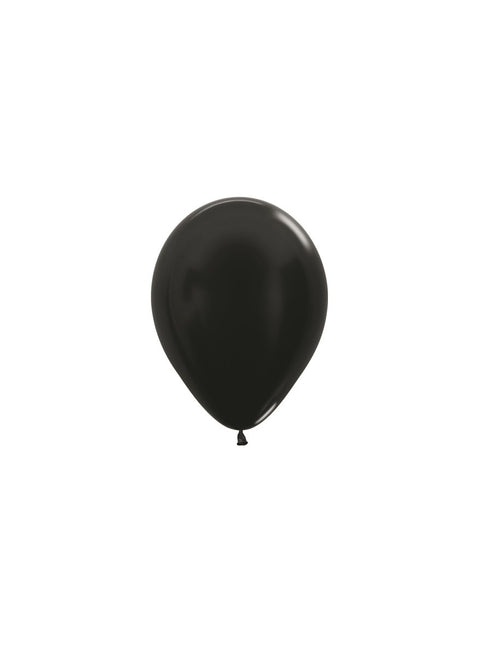 Ballonnen Metallic Black 12cm 50st