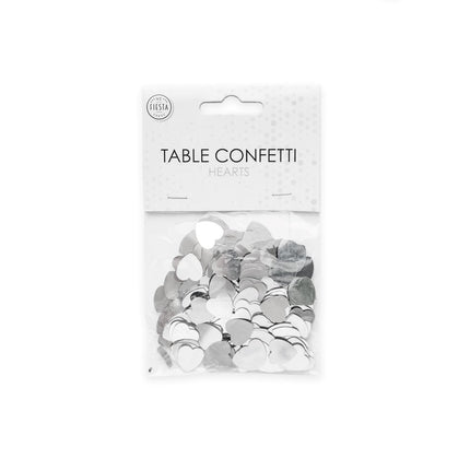 Tafelconfetti Hartjes Zilver