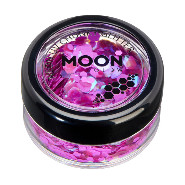 Moon Glow Neon UV Chunky Glitter Purple 3g