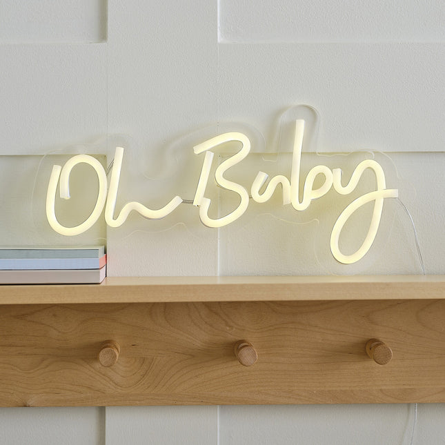 Witte Neon Lamp Oh Baby 34cm