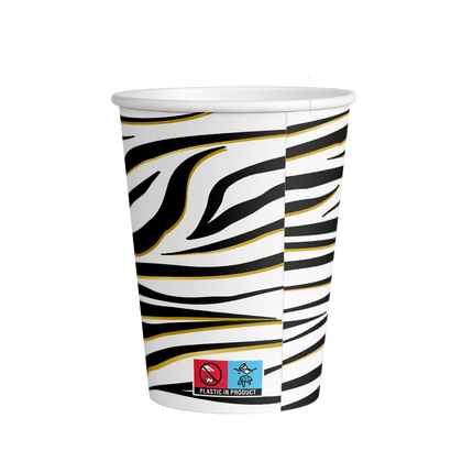 Zebra Bekers 9cm 8st