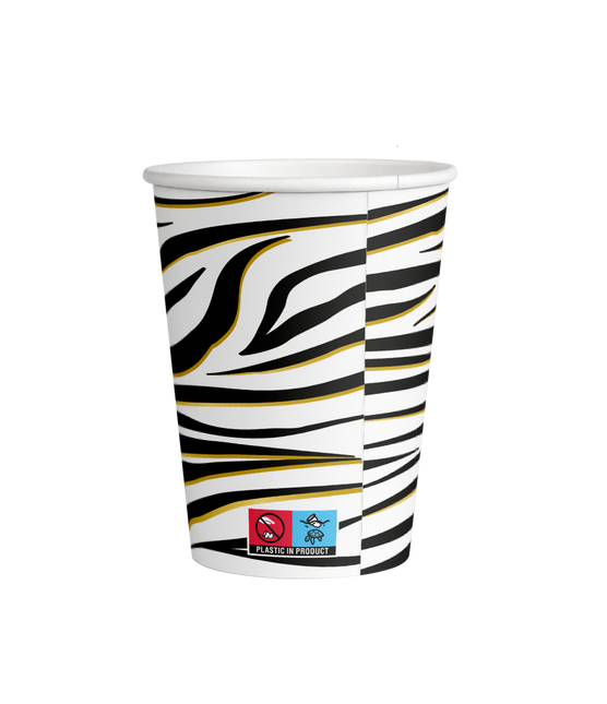 Zebra Bekers 9cm 8st