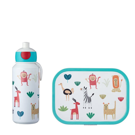 Lunchset Campus Drinkfles+Lunchbox Animal Friends