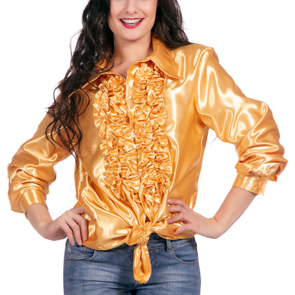 Disco Blouse Ruches Goud