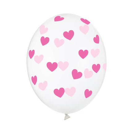 Doorzichtige Ballonnen Roze Hartjes