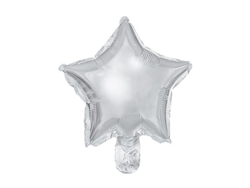 Helium Ballon Ster Zilver Leeg 25cm 25st