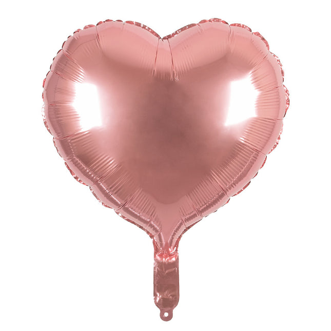 Rose Gouden Helium Ballon Hart Leeg 45cm