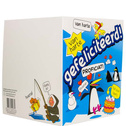 Verjaardagskaart Gefeliciteerd Cartoon 16,5cm