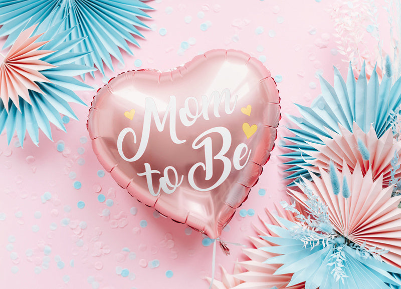 Helium Ballon Hart Mom To Be Roze Leeg 35cm