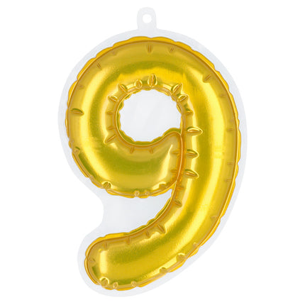 Gouden 9 jaar Stickers Folieballon 20cm