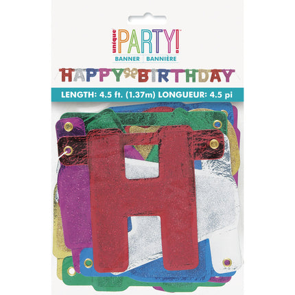 Letterslinger Happy Birthday Gekleurd 1,42m