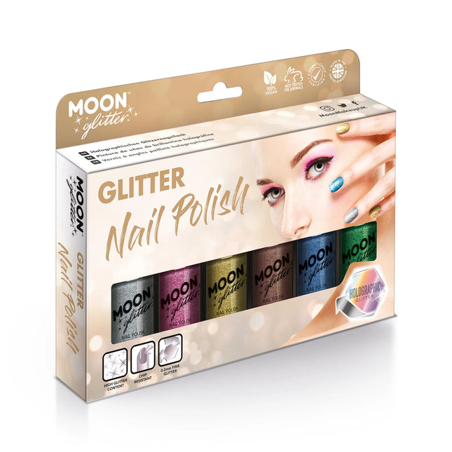 Moon Glitter Holographic Nail Polish Blue 14ml