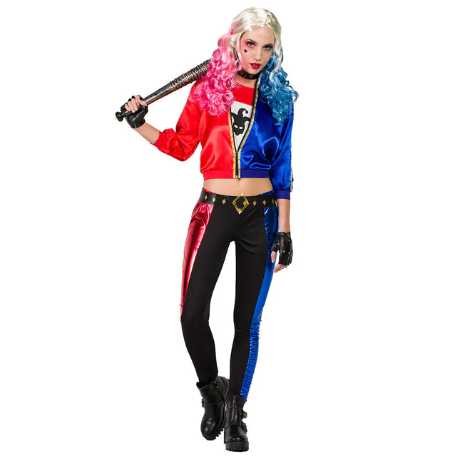 Harley Quinn Kostuum Blauw Rood Dames