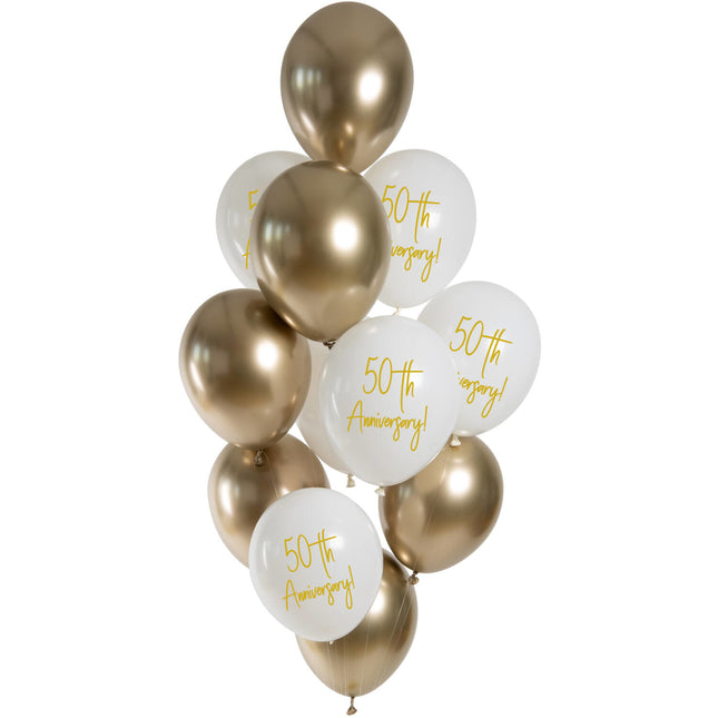 Gouden Ballonnen 50 Jaar 33cm 12st