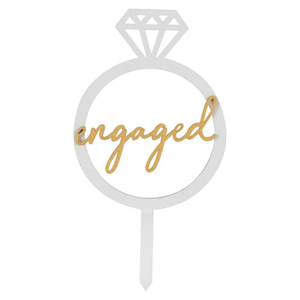 Bruiloft Taarttopper Engaged 11cm