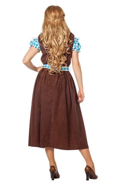 Blauwe Dirndl Jurk Oktoberfest Dames Lang